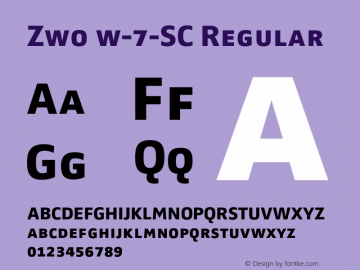 Zwo w-7-SC Regular 4.313 Font Sample