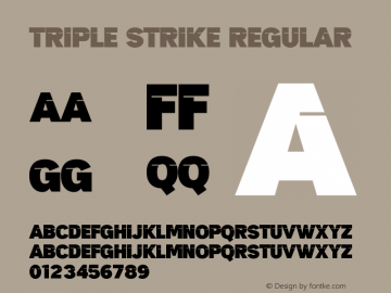 Triple Strike Regular Version 1.001;Fontself Maker 3.5.4图片样张