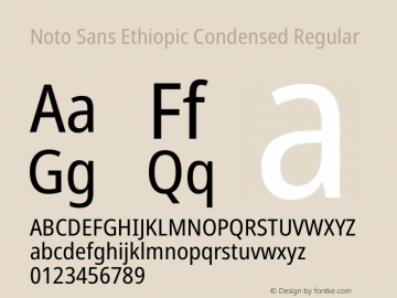 Noto Sans Ethiopic Condensed Regular Version 2.101图片样张