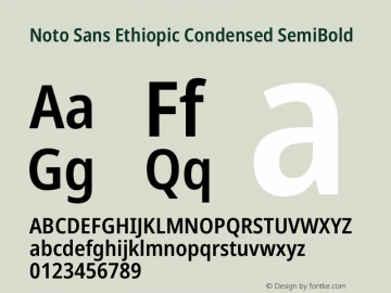 Noto Sans Ethiopic Condensed SemiBold Version 2.101图片样张