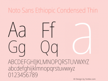 Noto Sans Ethiopic Condensed Thin Version 2.101图片样张