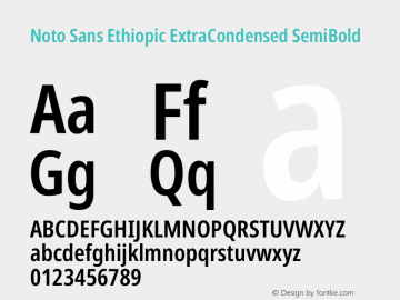 Noto Sans Ethiopic ExtraCondensed SemiBold Version 2.101图片样张