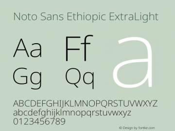 Noto Sans Ethiopic ExtraLight Version 2.101图片样张