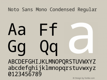 Noto Sans Mono Condensed Regular Version 2.010图片样张