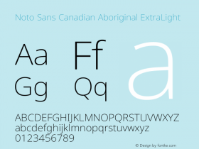 Noto Sans Canadian Aboriginal ExtraLight Version 2.002图片样张