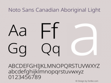 Noto Sans Canadian Aboriginal Light Version 2.002图片样张