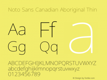 Noto Sans Canadian Aboriginal Thin Version 2.002图片样张