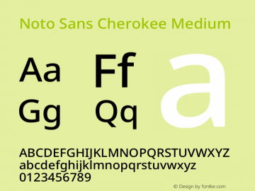 Noto Sans Cherokee Medium Version 2.001图片样张