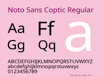 Noto Sans Coptic Regular Version 2.002; ttfautohint (v1.8.4.7-5d5b)图片样张