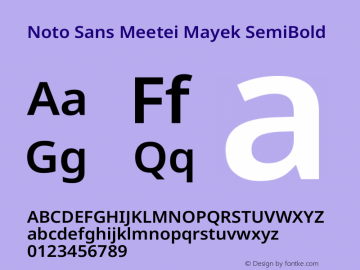 Noto Sans Meetei Mayek SemiBold Version 2.002图片样张