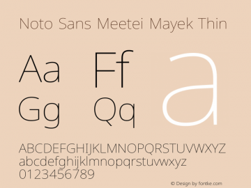 Noto Sans Meetei Mayek Thin Version 2.002图片样张