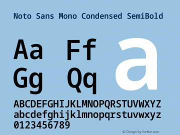 Noto Sans Mono Condensed SemiBold Version 2.010图片样张