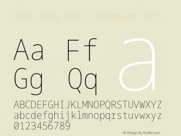 Noto Sans Mono Condensed Thin Version 2.010图片样张