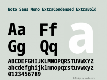 Noto Sans Mono ExtraCondensed ExtraBold Version 2.010图片样张