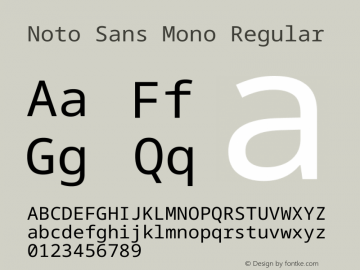 Noto Sans Mono Regular Version 2.010图片样张