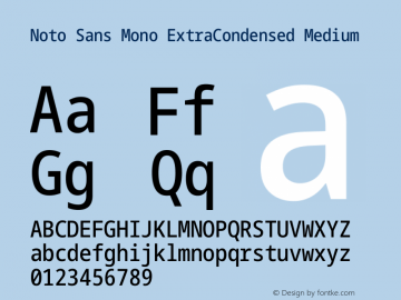 Noto Sans Mono ExtraCondensed Medium Version 2.010图片样张