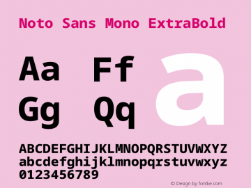 Noto Sans Mono ExtraBold Version 2.010图片样张