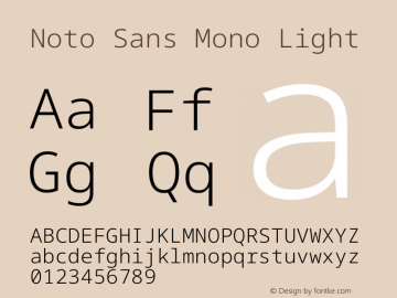 Noto Sans Mono Light Version 2.010图片样张
