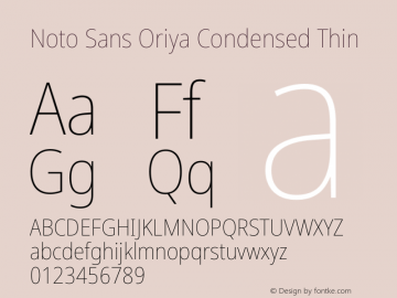 Noto Sans Oriya Condensed Thin Version 2.003图片样张