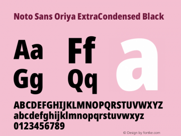 Noto Sans Oriya ExtraCondensed Black Version 2.003图片样张