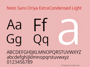 Noto Sans Oriya ExtraCondensed Light Version 2.003图片样张