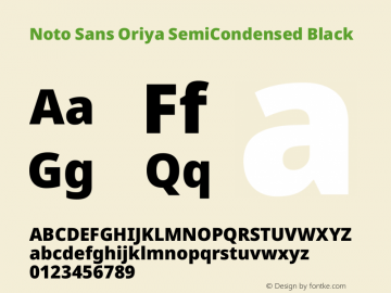 Noto Sans Oriya SemiCondensed Black Version 2.003图片样张