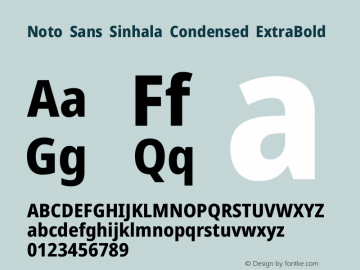 Noto Sans Sinhala Condensed ExtraBold Version 2.006图片样张