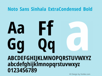 Noto Sans Sinhala ExtraCondensed Bold Version 2.006图片样张