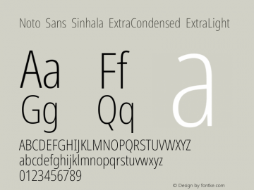 Noto Sans Sinhala ExtraCondensed ExtraLight Version 2.006图片样张