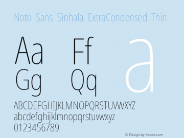 Noto Sans Sinhala ExtraCondensed Thin Version 2.006图片样张