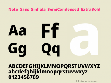 Noto Sans Sinhala SemiCondensed ExtraBold Version 2.006图片样张