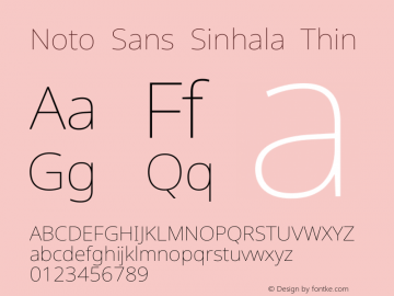 Noto Sans Sinhala Thin Version 2.006图片样张