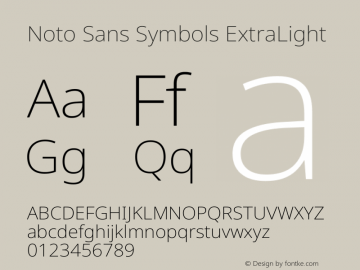 Noto Sans Symbols ExtraLight Version 2.002图片样张