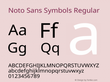 Noto Sans Symbols Regular Version 2.002图片样张