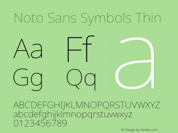 Noto Sans Symbols Thin Version 2.002图片样张