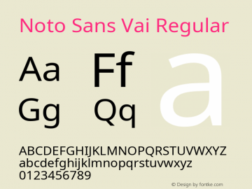 Noto Sans Vai Regular Version 2.001; ttfautohint (v1.8.4.7-5d5b)图片样张