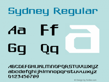 Sydney Regular Altsys Fontographer 3.5  3/13/92 Font Sample