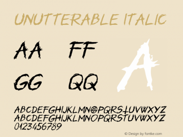 Unutterable Italic 1.00图片样张