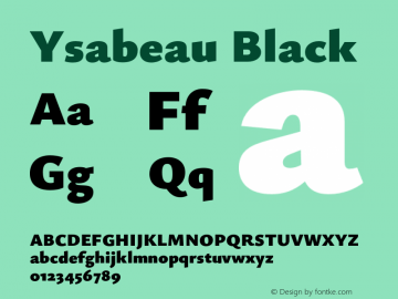 Ysabeau Black Version 1.003;Glyphs 3.1.1 (3139)图片样张