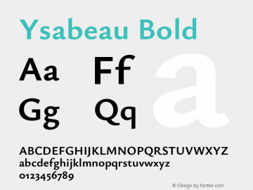 Ysabeau Bold Version 1.003;Glyphs 3.1.1 (3139)图片样张
