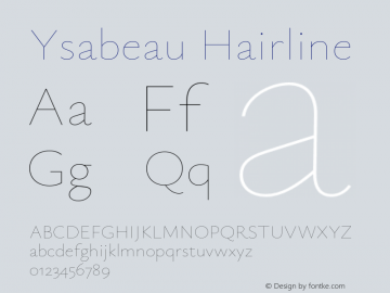 Ysabeau Hairline Version 1.003;Glyphs 3.1.1 (3139)图片样张