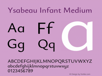 Ysabeau Infant Medium Version 1.003;Glyphs 3.1.1 (3139)图片样张