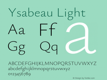 Ysabeau Light Version 1.003;Glyphs 3.1.1 (3139)图片样张