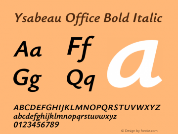 Ysabeau Office Bold Italic Version 1.003;Glyphs 3.1.1 (3139)图片样张