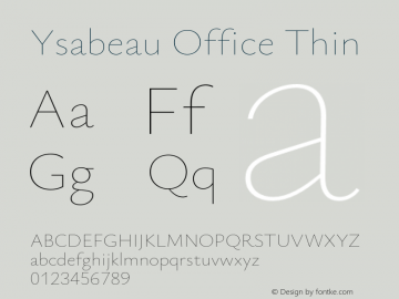 Ysabeau Office Thin Version 1.003;Glyphs 3.1.1 (3139)图片样张