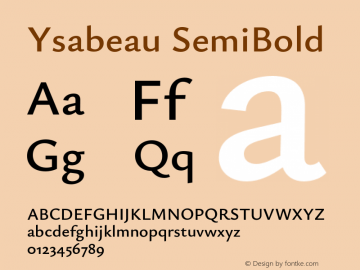Ysabeau SemiBold Version 1.003;Glyphs 3.1.1 (3139)图片样张