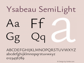 Ysabeau SemiLight Version 1.003;Glyphs 3.1.1 (3139)图片样张