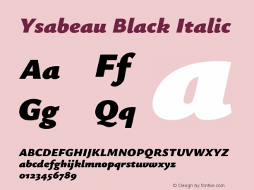 Ysabeau Black Italic Version 1.003图片样张
