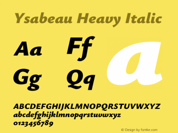 Ysabeau Heavy Italic Version 1.003图片样张