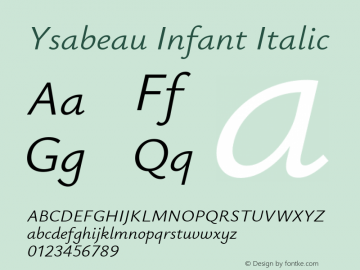 Ysabeau Infant Italic Version 1.003图片样张